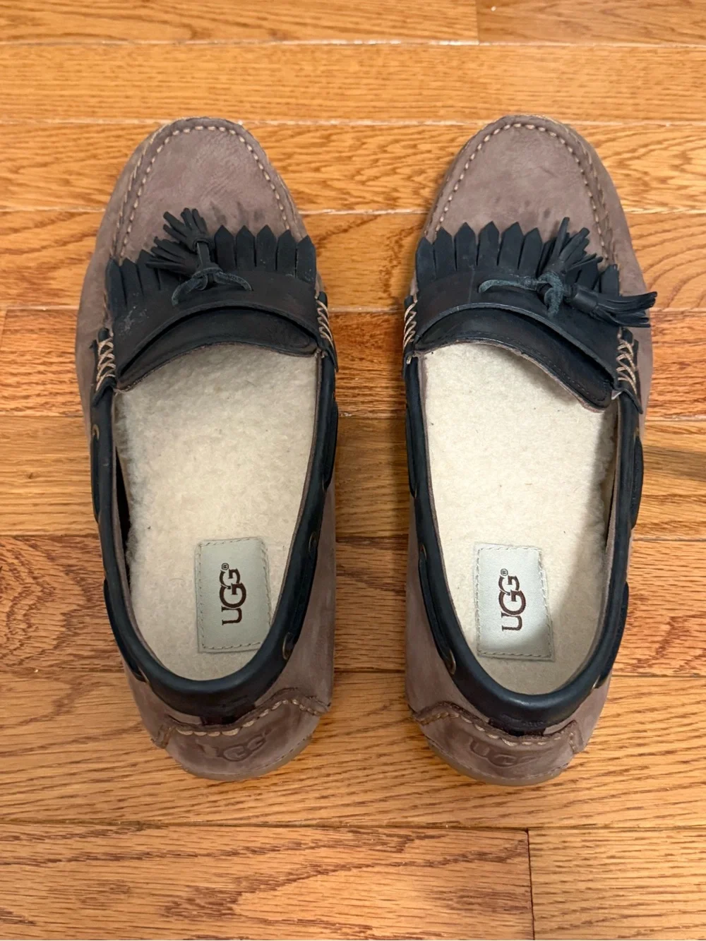 UGG Men’s Tassel Loafer Slippers in Brown and Black